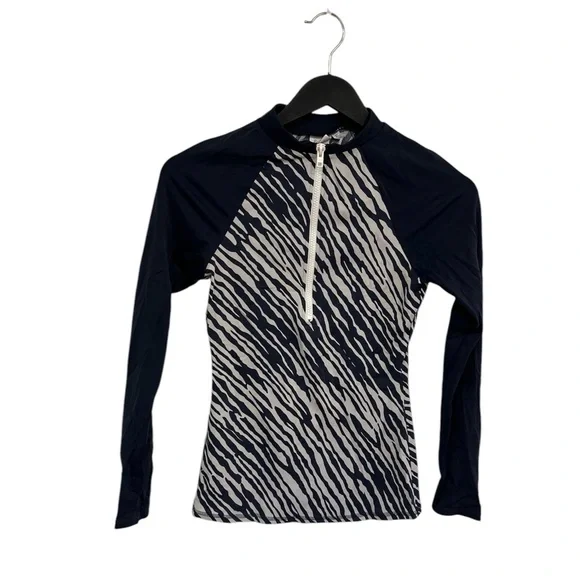 Boden Blue and White Long Sleeve Swim One Piece - Picture 1 of 6